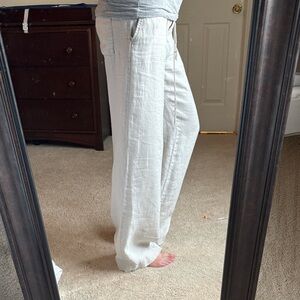 LOFT Cream Wide Leg Pants